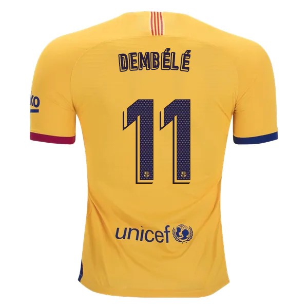 Camiseta Barcelona NO.11 O.Dembele Segunda equipo 2019-20 Amarillo